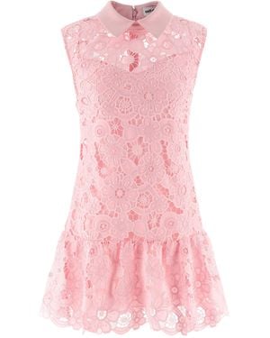 Self-Portrait Lace Collared Dress - Pink