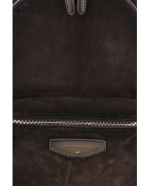Santoni Suede Backpack - Black