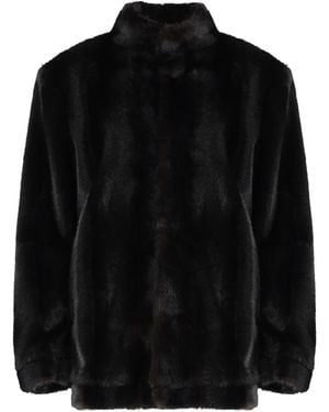 MM6 by Maison Margiela Faux Fur Jacket Polyester & Shearling Coats - Black