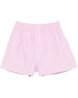 Balenciaga Striped Cotton Shorts - Pink