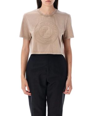Fendi Cropped T-Shirt - Black