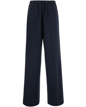 Fabiana Filippi Trousers With Strass Detail, Wool-Blend - Blue