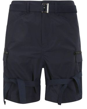 Sacai Matte Belted Taffeta Shorts - Blue