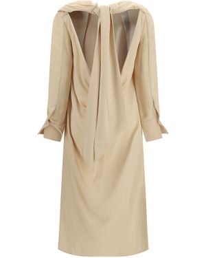 Acne Studios Draped Midi Dress Viscose Jumper - Natural
