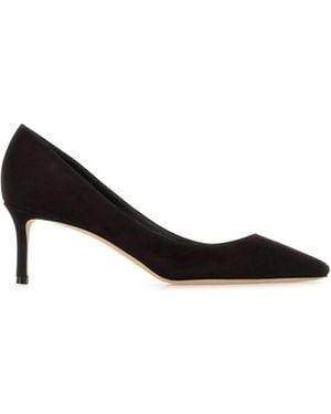 Jimmy Choo Dark Suede Romy 60 Court Shoes - Black