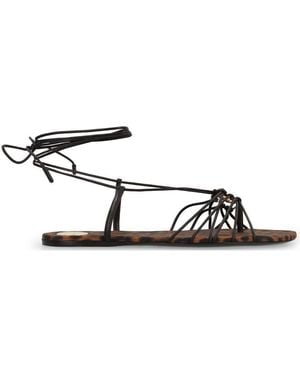 Saint Laurent Babylone Logo Plaque Sandals - Black