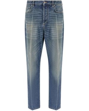 Versace Stone-Washed Distressed Jeans - Blue
