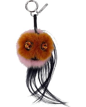 Fendi Fur Keychain Accessory - Metallic