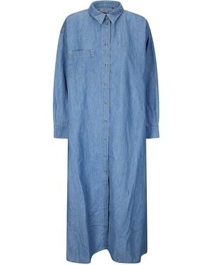 7 For All Mankind Maxi Shirt Dress Icy - Blue