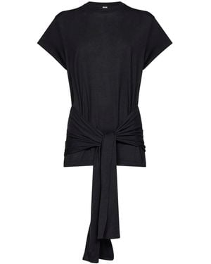 TOTEME Jersey Tie-Waist Top - Black
