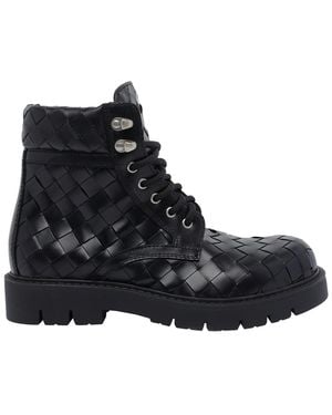 Bottega Veneta Haddock Lace-Up Ankle - Black