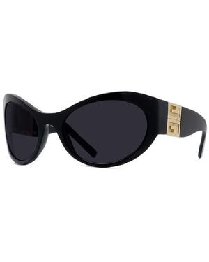 Givenchy Sunglasses Oval Full Rim, Shiny- Frame And Lens Gv40073I01A - Black
