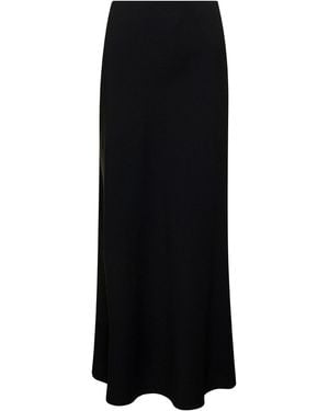 Le Plain Midi Skirt With Volant Detail - Black