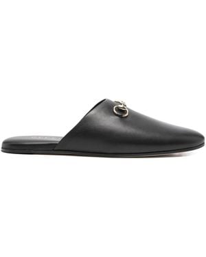 Gucci Leather Slippers - Black