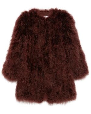 Yves Salomon Feather-Embellished Jacket - Brown