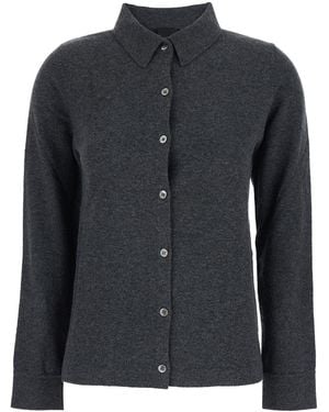 Le Plain Sweater With Polo Collar - Black