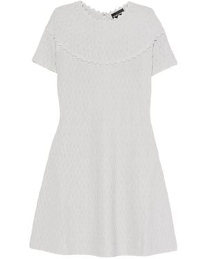 Emporio Armani Scalloped-Trim Dress - White