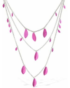 Isabel Marant Metal Shiny Leaf Necklace Accessories Jewelry - Pink