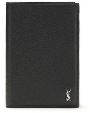 Saint Laurent Calf Leather Bos Taurus Wallet - Black