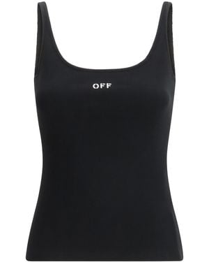Off-White c/o Virgil Abloh Off Stamp Rib Tank Top Cotton; Elastane - Black