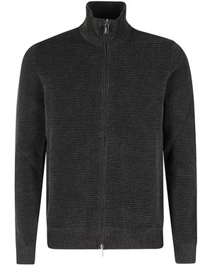 Rrd Velvet Ottoman Full Zip Knit - Black