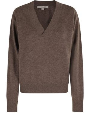 REMAIN Birger Christensen V-Neck Jumper - Brown