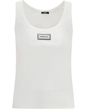 Versace Cotton Tank Tops - White