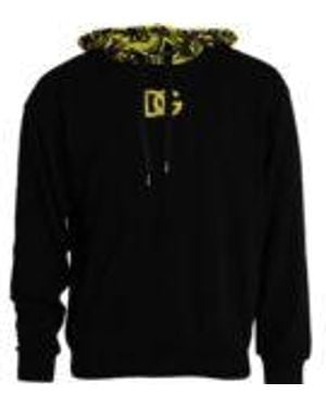 Dolce & Gabbana Hooded Sweatshirt Dgpatterned Hood - Black