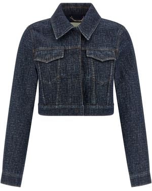 Fendi Ff Denim Bolero Jacket - Blue