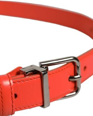 Dolce & Gabbana Leather Metal Buckle Cintura Belt - Red