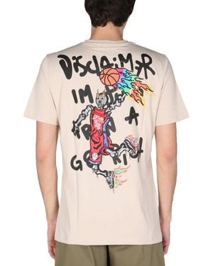 DISCLAIMER T-Shirt With Logo Print Cotton T-Shirts - Pink