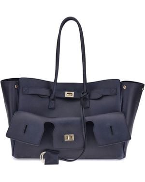 Balenciaga Medium Bel Air Shoulder Bag - Blue
