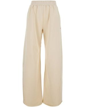 ..,merci Cris Pants With Front Pockets And High Waist Cotton For Pants - Natural