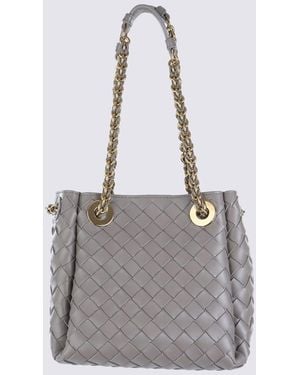 Bottega Veneta Leather Parachute Small Satchel - Grey