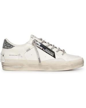Crime London Trainers Leather Fabric - White