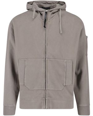 C.P. Company Logo Hoodie - Grey