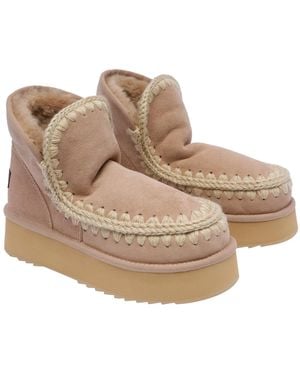 Mou Sneakers Suede Leather/Rubber Sole - Natural