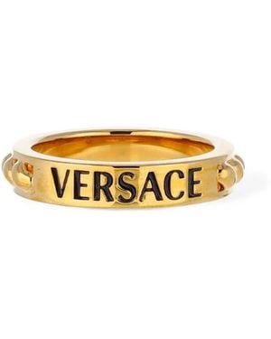 Versace Logo Metal Ring - Metallic