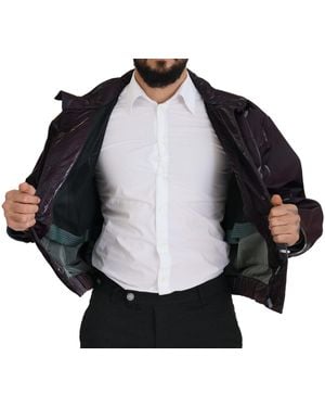 Dolce & Gabbana Nylon Collared Biker Coat Jacket Clothing - Purple