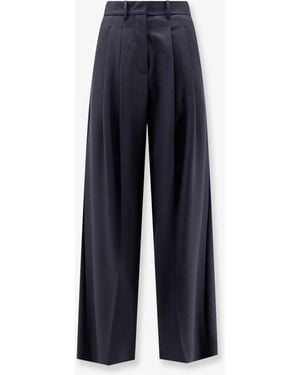 Alysi Wool Blend Trousers With Pinces - Blue