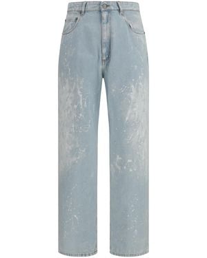 MM6 by Maison Margiela Splatter Effect Jeans Cotton - Blue