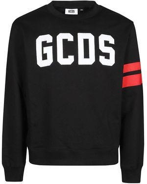 Gcds Logo Embroidered Crewneck Sweatshirt - Black