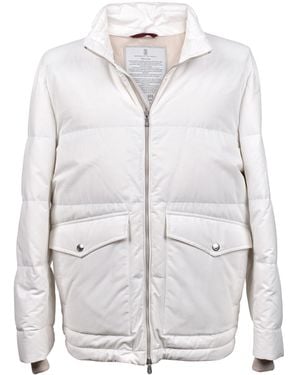 Brunello Cucinelli Quilted Down Jacket Clothing - White