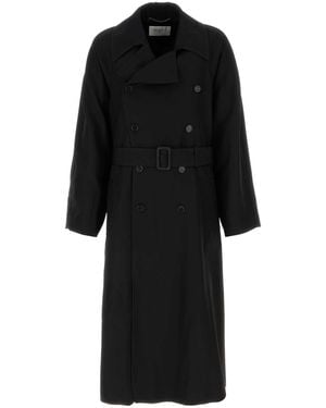 Saint Laurent Gabardine Trench Coat - Black