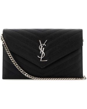 Saint Laurent Leather Crossbody Bag - Black