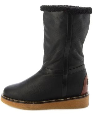Ferragamo Shearling-Trim Boots - Black