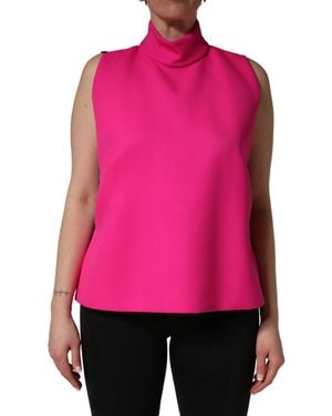 Dolce & Gabbana Hot Wool Backless Sleeveless Tank Top Virgin - Pink