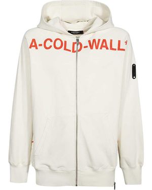 A_COLD_WALL* Full Zip Cotton Hoodie - White