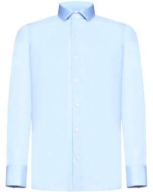 D 40 Light Cotton Twill Classic Shirt - Blue