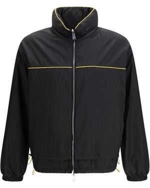 Fendi Ff Jacquard Zipped Reversible Windbreaker Polyamide Jacket - Black